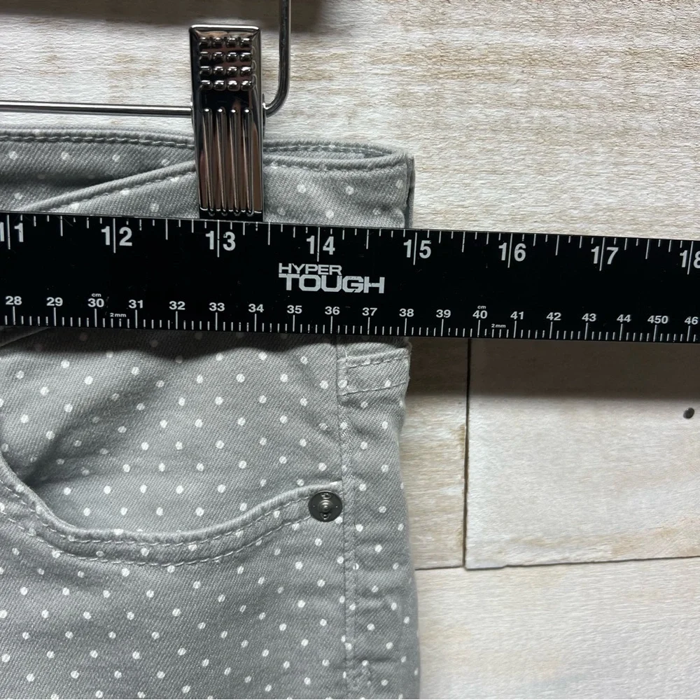 AG Adriano Goldschmied Jeans Womens 27 Stevie Ankle Slim Straight Gray Polka Dot
